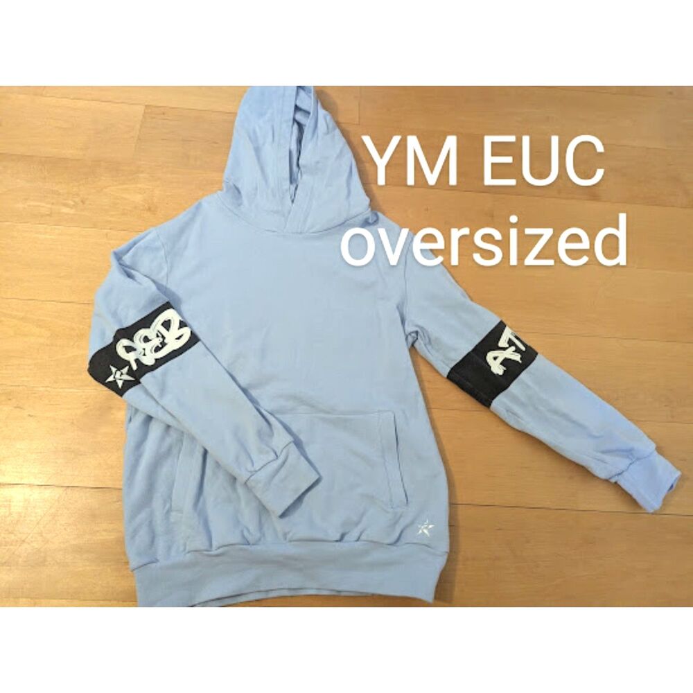 Rebel Athletic Blue Hoodie, oversized, soft and a bit stretchy YM dance cheer
